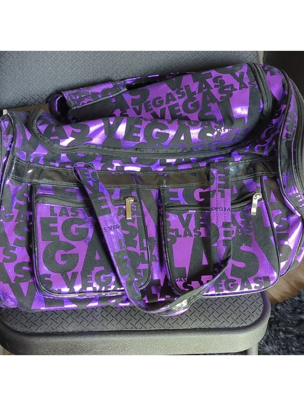 Purple /Black Las Vegas duffle bag